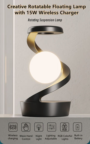 Gray Modern Night Light Spiral Design LED Night Light Ambient Lighting Wireless