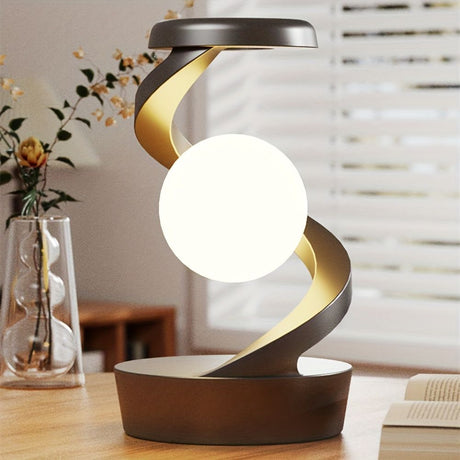 Gray Modern Night Light Spiral Design LED Night Light Ambient Lighting Wireless