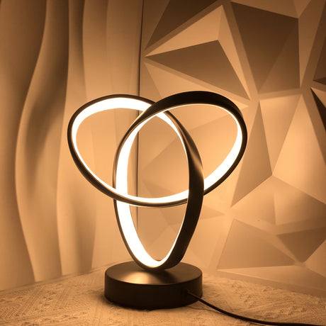 Black Red Modern Table Lamp Intertwined Ring Lamp Ambient Lighting Home Decor Light