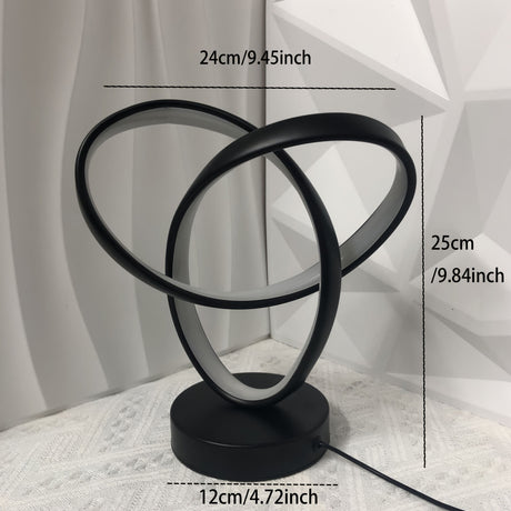 Black Red Modern Table Lamp Intertwined Ring Lamp Ambient Lighting Home Decor Light