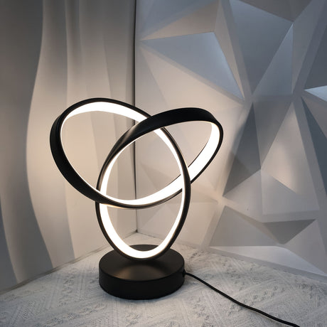 Black Red Modern Table Lamp Intertwined Ring Lamp Ambient Lighting Home Decor Light