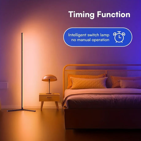 Black Silver 1.6m Floor Light Smart Voice-Controlled Light USB Powered Light Ambient Light