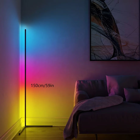 Black Silver 1.6m Floor Light Smart Voice-Controlled Light USB Powered Light Ambient Light