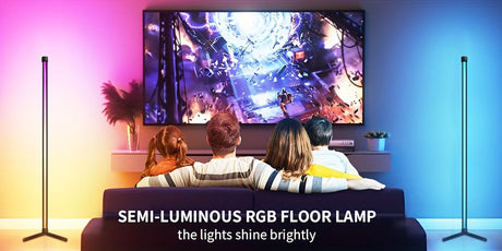 Black Silver 1.6m Floor Light Smart Voice-Controlled Light USB Powered Light Ambient Light