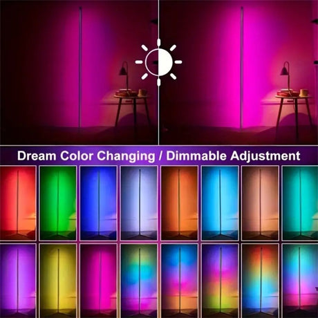 Black Silver 1.6m Floor Light Smart Voice-Controlled Light USB Powered Light Ambient Light