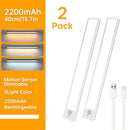 Silver Motion Sensor Light Rechargeable Led Light Dimmable Light 3 Light Color 2-Pack