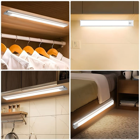 Silver Motion Sensor Light Rechargeable Led Light Dimmable Light 3 Light Color 2-Pack
