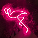 Red White Flamingo Night Light Neon Lamp Tropical Decor Home Accent Pink Light Mood