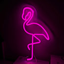Red White Flamingo Night Light Neon Lamp Tropical Decor Home Accent Pink Light Mood