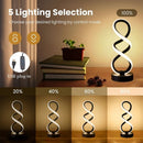 Black White Spiral Desk Lamps Warm Light Lamp Set Of 2 Lamps Bedside Lamp Study Lamp Modern