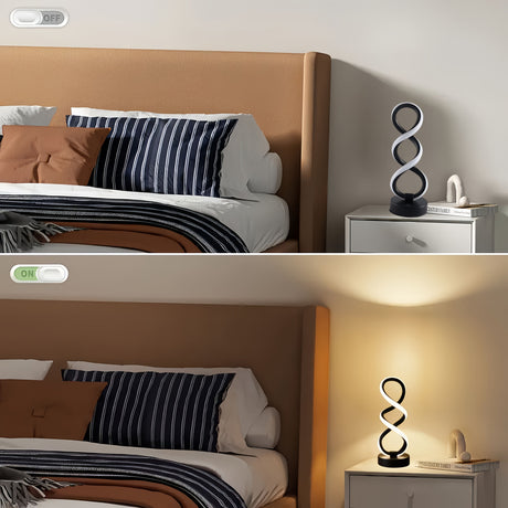 Black White Spiral Desk Lamps Warm Light Lamp Set Of 2 Lamps Bedside Lamp Study Lamp Modern