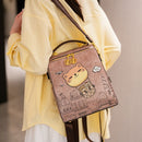 Fashionable Backpack Printed Backpack Double-Shoulder Backpack Cute Cat Print - Pink - Size 29-24-13