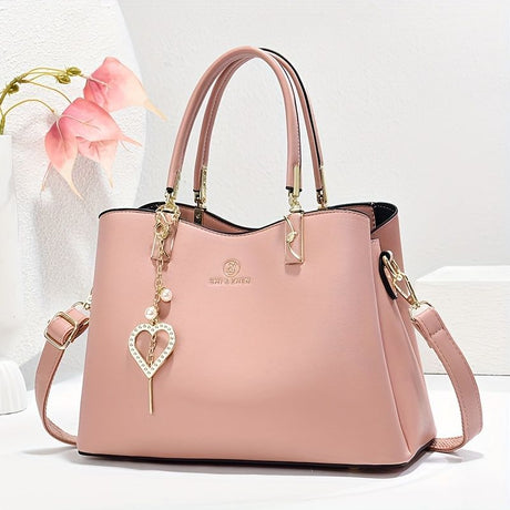 Single-Shoulder Handbag Cross-Body Handbag Pink Handbag Stylish Handbag Travel - Beige - Size 27-13-19