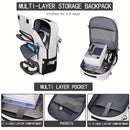 Travel Backpack Multi-Functional Backpack Convertible Backpack Shoe Compartment - Green - Size M