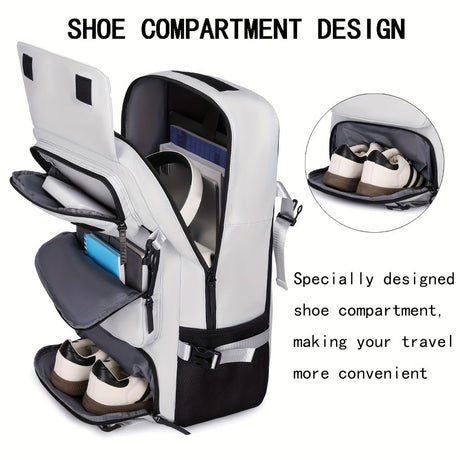 Travel Backpack Multi-Functional Backpack Convertible Backpack Shoe Compartment - Green - Size M