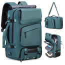 Travel Backpack Multi-Functional Backpack Convertible Backpack Shoe Compartment - Green - Size M