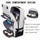 Travel Backpack Multi-Functional Backpack Convertible Backpack Shoe Compartment - White - Size M