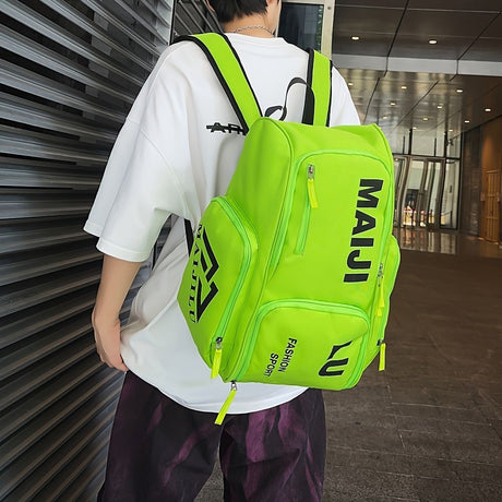 Fashion Backpack Sport Backpack Travel Backpack Four-Color Backpack Trendy - White - Size L