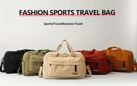 Fashion Sports Travel Bag Travel Bag Sports Bag Business Travel Bag Unisex Bag - Burgundy - Size L