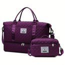 Travel Duffel Bag Small Pouch Travel Accessories Quilted Design Organized - Beige - Size L