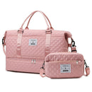 Travel Duffel Bag Small Pouch Travel Accessories Quilted Design Organized - Beige - Size L