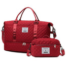 Travel Duffel Bag Small Pouch Travel Accessories Quilted Design Organized - Beige - Size L