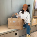 Travel Duffel Bag Small Pouch Travel Accessories Quilted Design Organized - Beige - Size L