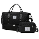 Travel Duffel Bag Small Pouch Travel Accessories Quilted Design Organized - Black - Size L