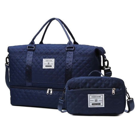 Travel Duffel Bag Small Pouch Travel Accessories Quilted Design Organized - Pink - Size L