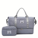 Travel Duffel Bag Small Pouch Travel Accessories Quilted Design Organized - Pink - Size L