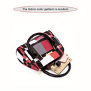 Women'S Bag Set Six Piece Bag Set Checkered Bag Large Capacity Bag Korean Style - Black - Size 30-27-13