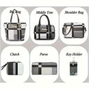 Women'S Bag Set Six Piece Bag Set Checkered Bag Large Capacity Bag Korean Style - Brown - Size 30-27-13