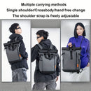 Roll-Top Backpack Travel Backpack Water-Resistant Backpack Unisex Backpack - Black - Size M
