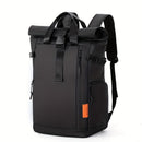 Roll-Top Backpack Travel Backpack Water-Resistant Backpack Unisex Backpack - Gray - Size M