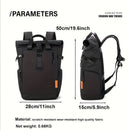 Roll-Top Backpack Travel Backpack Water-Resistant Backpack Unisex Backpack - Gray - Size M