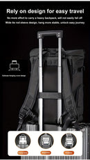 Roll-Top Backpack Travel Backpack Water-Resistant Backpack Unisex Backpack - Gray - Size M