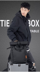 Roll-Top Backpack Travel Backpack Water-Resistant Backpack Unisex Backpack - Gray - Size M