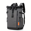 Roll-Top Backpack Travel Backpack Water-Resistant Backpack Unisex Backpack - White - Size M