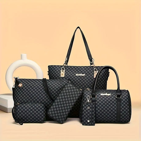Women'S Handbag Set Large Capacity Tote Bag Shoulder Bag For Women Crossbody - Black - Size 35-13-28