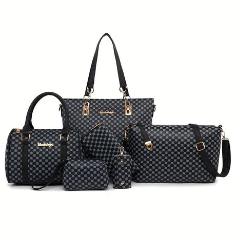 Women'S Handbag Set Large Capacity Tote Bag Shoulder Bag For Women Crossbody - Black - Size 35-13-28