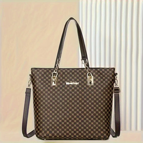 Women'S Handbag Set Large Capacity Tote Bag Shoulder Bag For Women Crossbody - Black - Size 35-13-28