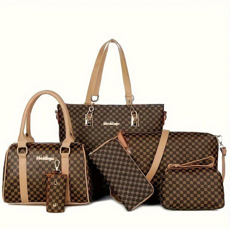 Women'S Handbag Set Large Capacity Tote Bag Shoulder Bag For Women Crossbody - Khaki - Size 35-13-28