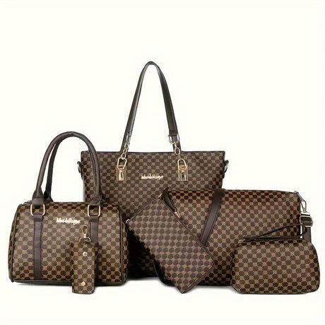 Women'S Handbag Set Large Capacity Tote Bag Shoulder Bag For Women Crossbody - Khaki - Size 35-13-28