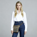 Leather Fanny Pack Top Grain Cowhide Travel Fanny Pack Adjustable Belt Fanny - Black - Size M