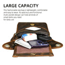 Leather Fanny Pack Top Grain Cowhide Travel Fanny Pack Adjustable Belt Fanny - Black - Size M