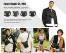 Leather Fanny Pack Top Grain Cowhide Travel Fanny Pack Adjustable Belt Fanny - Gray - Size M