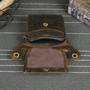 Leather Fanny Pack Top Grain Cowhide Travel Fanny Pack Adjustable Belt Fanny - Gray - Size M