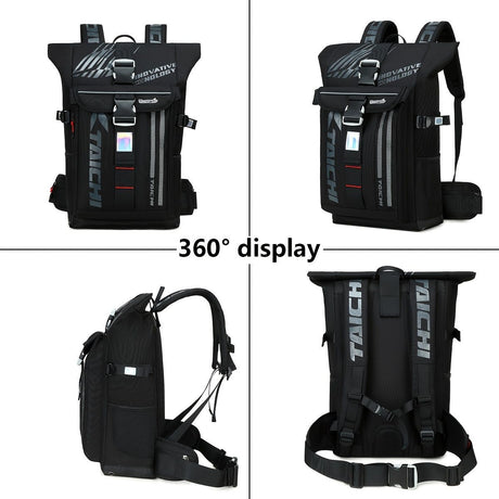 Waterproof Backpack Travel Backpack Taichi Backpack Laptop Backpack Multiple - Black - Size L