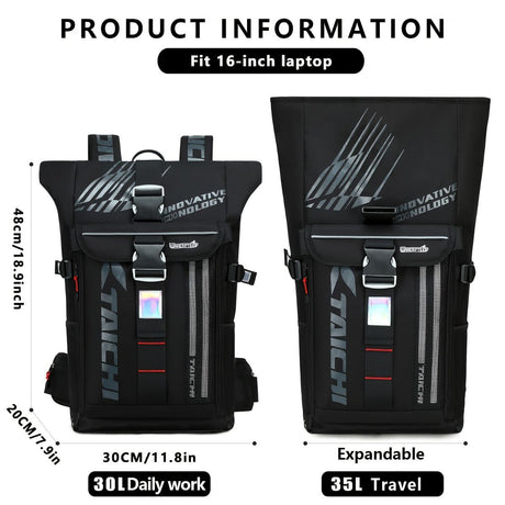 Waterproof Backpack Travel Backpack Taichi Backpack Laptop Backpack Multiple - White - Size L
