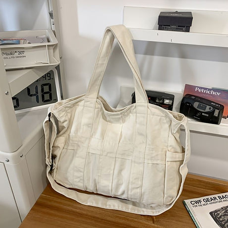 Unisex Bag Cross-Body Bag Shoulder Bag Tote Bag Large Capacity Bag Student Bag - Gray - Size 38-14.5-32
